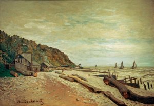 オンフルール近くの小さな造船所 作： Claude Monet